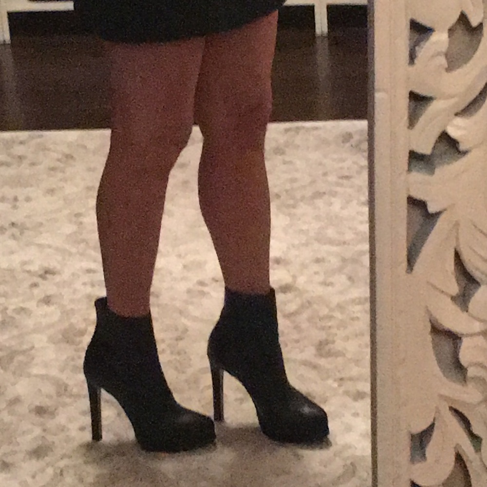 Zara Black Leather Booties